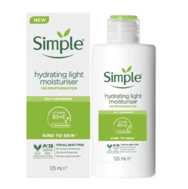 آبرسان و مرطوب کننده سیمپل مدل Light حجم 125میلی لیتر
